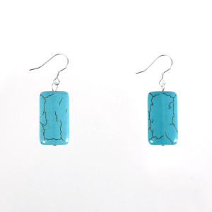Boucles d'oreilles pierre couleur turquoise