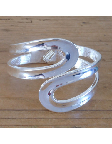 Bracelet "toi et moi" en métal argenté