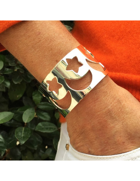 Brcelet manchette ouvert constellations