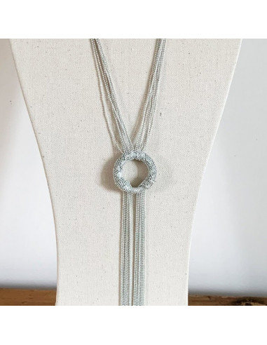 Collier sautoir multichaine doré ou argenté-Aramance