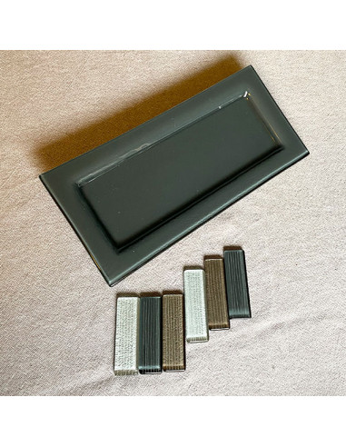 Porte couteaux en verre, rouges,bleus,gris