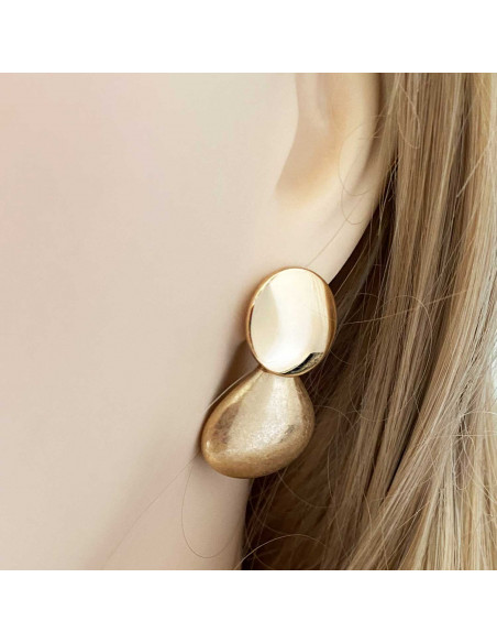 Boucle d'oreilles goutte laiton doré brossé