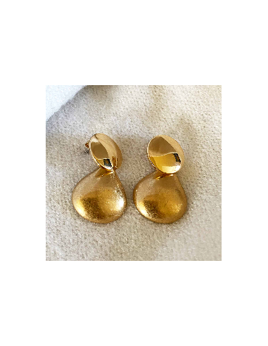Boucle d'oreilles goutte laiton doré brossé