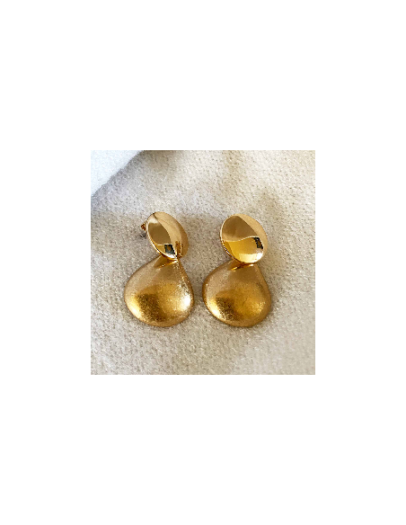 Boucle d'oreilles goutte laiton doré brossé