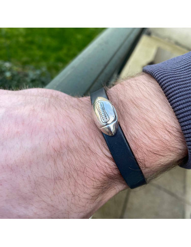 Bracelet cuir homme rugby