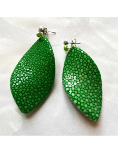 Boucles d'oreilles grande chips galuchat