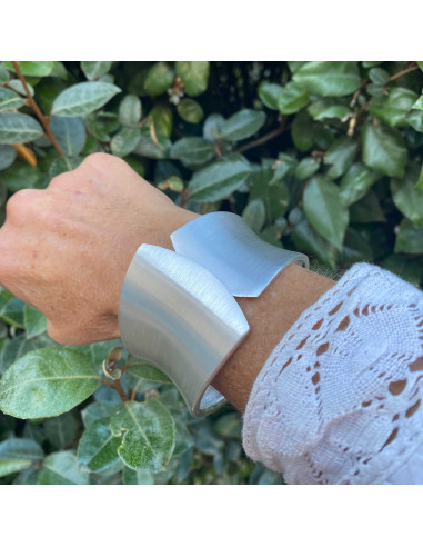 Bracelet bangle métal brossé