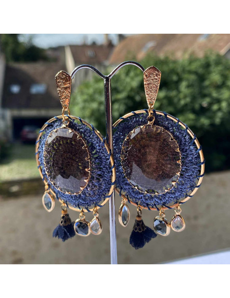 Boucles d'oreilles boheme de couleur
