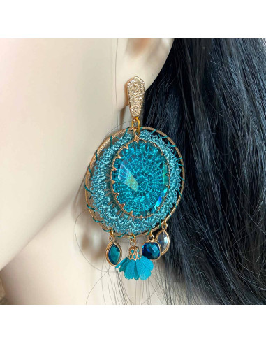 Boucles d'oreilles boheme de couleur