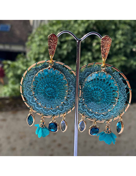 Boucles d'oreilles boheme de couleur