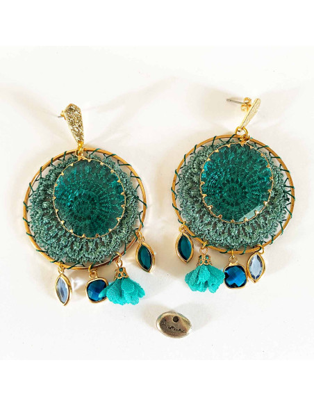 Boucles d'oreilles boheme de couleur