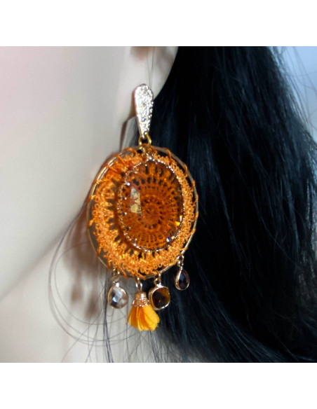 Boucles d'oreilles boheme de couleur