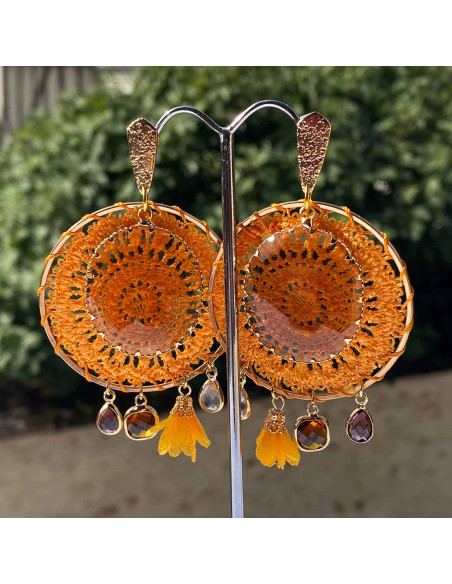 Boucles d'oreilles boheme de couleur