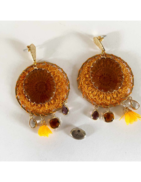 Boucles d'oreilles boheme de couleur