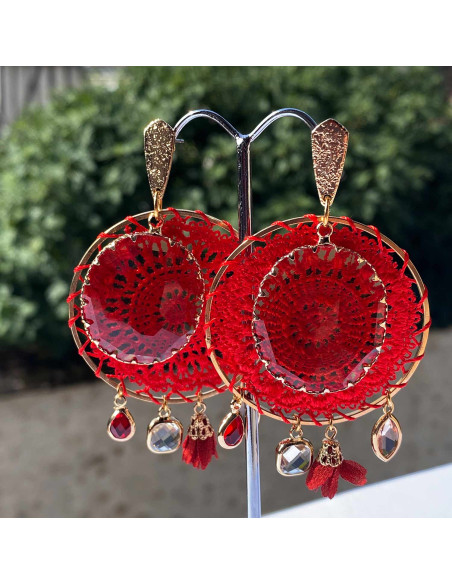 Boucles d'oreilles boheme de couleur