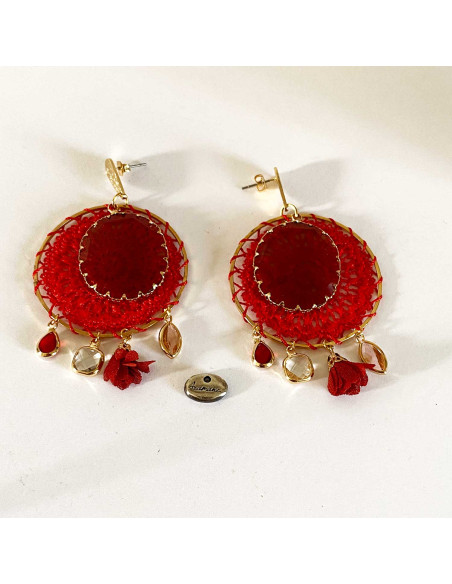 Boucles d'oreilles boheme de couleur
