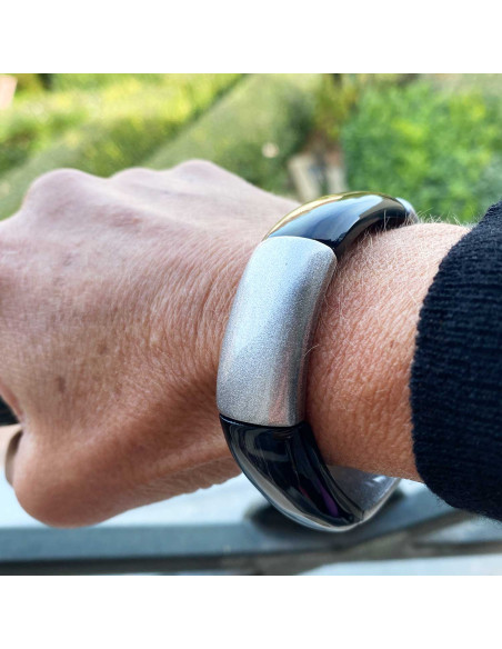 Bracelet corne naturelle et argenté/doré