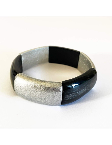 Bracelet corne naturelle et argenté/doré