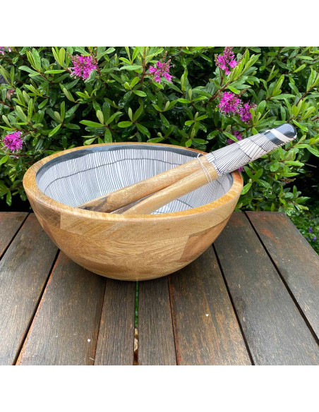 Saladier manguier avec couverts assortis