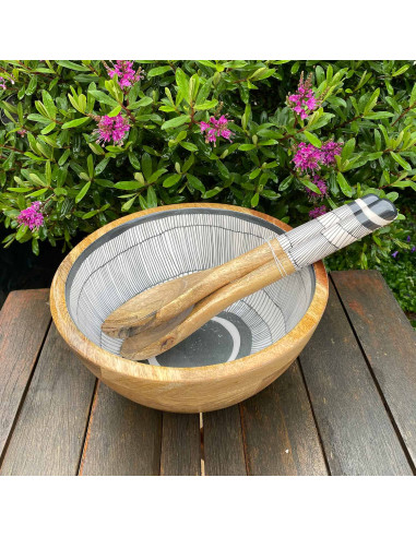 Saladier manguier avec couverts assortis