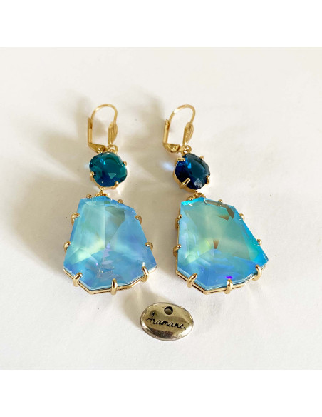 Boucles d'oreilles verre acidulé