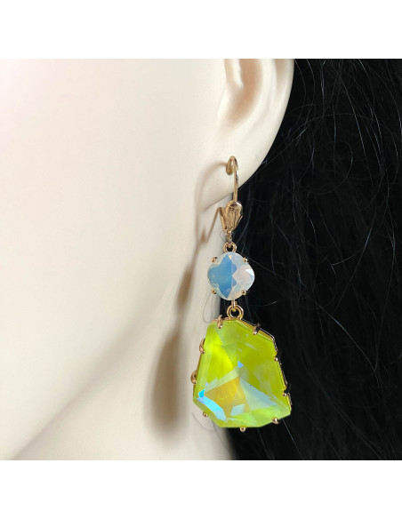 Boucles d'oreilles verre acidulé