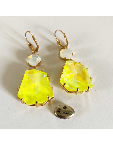 Boucles d'oreilles verre acidulé