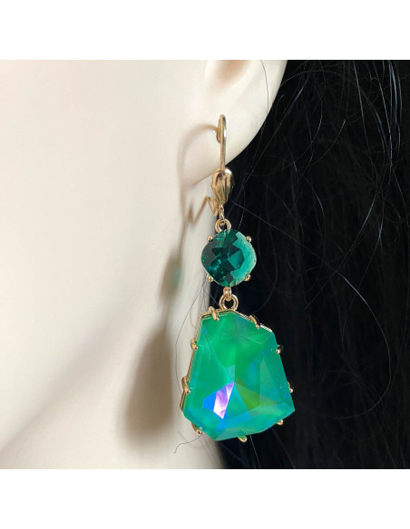 Boucles d'oreilles verre acidulé
