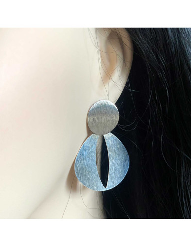Boucles d'oreilles ellipse brossée