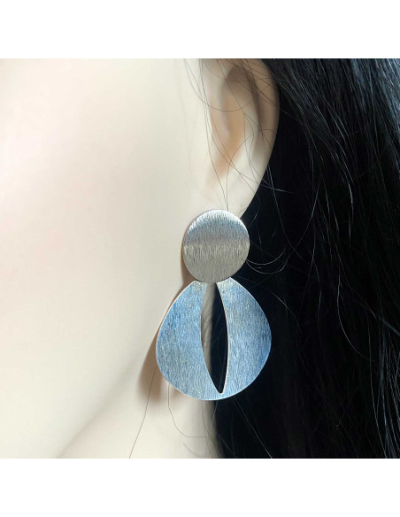 Boucles d'oreilles ellipse brossée