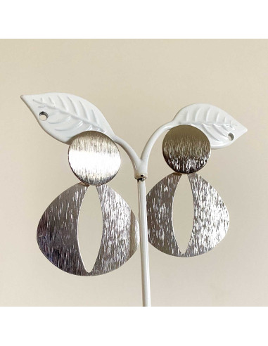 Boucles d'oreilles ellipse brossée