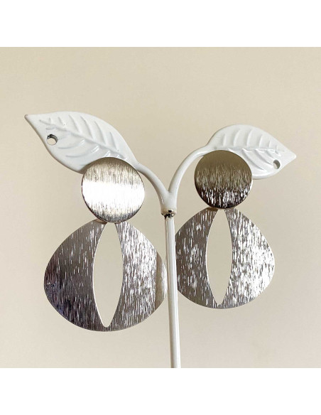 Boucles d'oreilles ellipse brossée