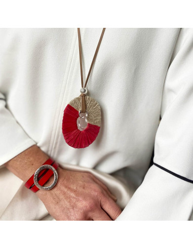 Bracelet cuir boucle plaqué argent martelé