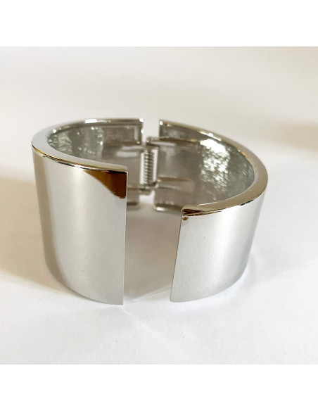 Bracelet manchette métal argenté ou doré