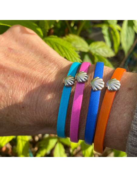 Bracelet cuir coquillage