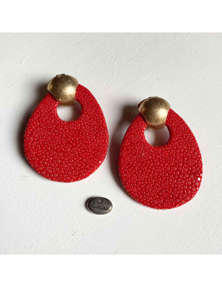 Boucles d'oreilles Galuchat