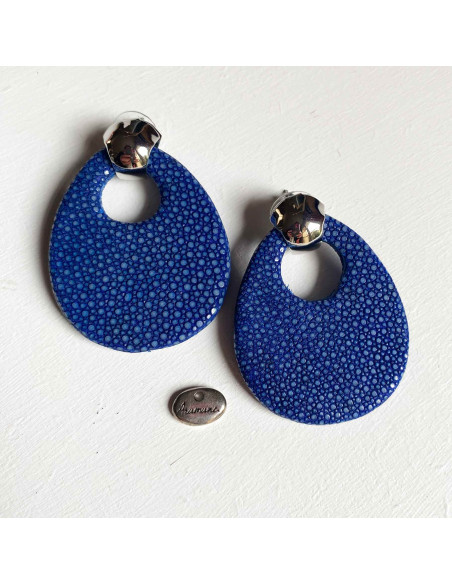 Boucles d'oreilles Galuchat