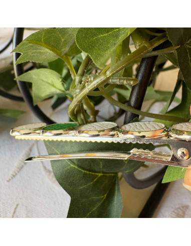 Barrettes pinces à cheveux, base dorée
