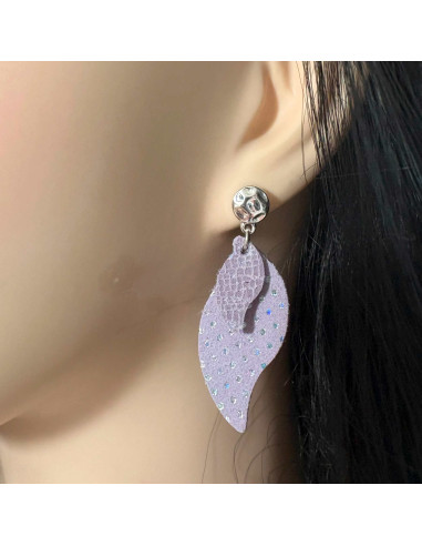 Boucles d'oreilles cuir effet flamme