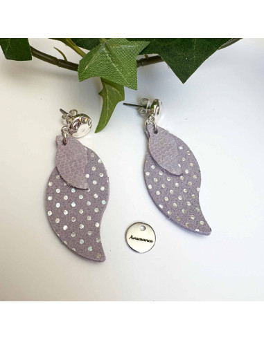 Boucles d'oreilles cuir effet flamme