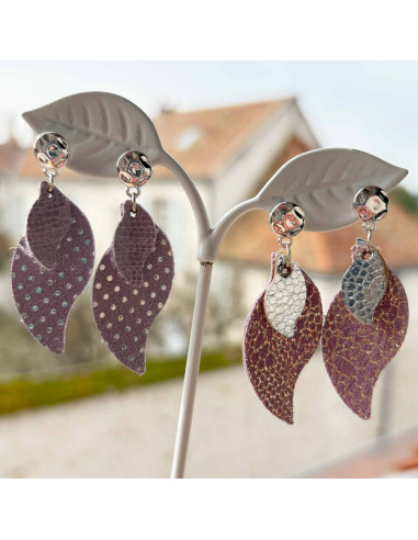 Boucles d'oreilles cuir effet flamme