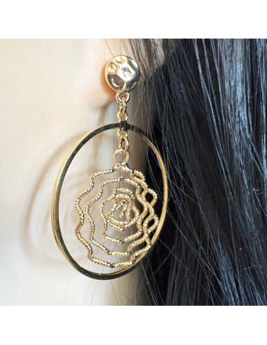 Boucles d'oreilles spirale dorée