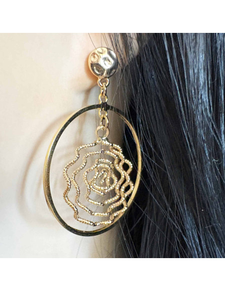 Boucles d'oreilles spirale dorée