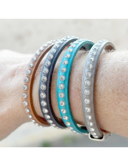 Bracelet cuir et cristal