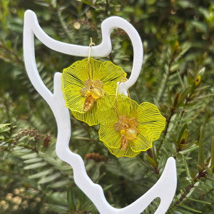 Boucles d'oreilles créoles fleurs de couleur 2
